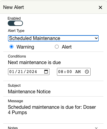 Maintenance Alerts